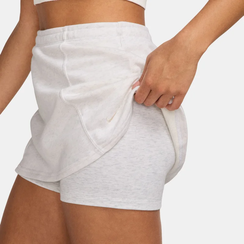 Nike White Women's Sportswear Chill Terry Mini Skort for Women | Best Price UAE